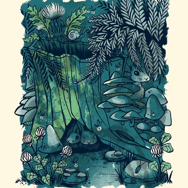 Summer Clovers - Screenprinted Art Print
