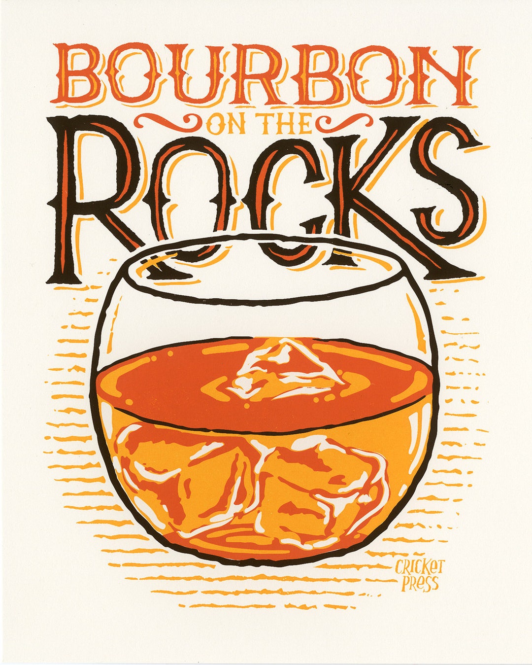 Bourbon on the Rocks Art Print Etsy