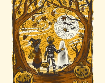 Halloween Spirit - Screenprinted Art Print