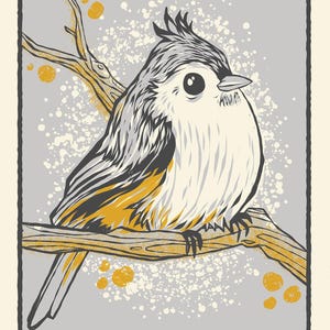 Tufted Titmouse - Screenprinted Art Print