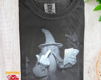 Trollkarlskomfortfärger T-shirt, rolig Gandalf-t-shirt för män och kvinnor, trollkarlsmagiker-t-shirt, fantasyroman-t-shirt, magisk gåva för älskare