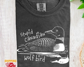 Camiseta Canadian Loon Comfort Colors, Camiseta para hombre y mujer, Camiseta original, Camiseta de naturaleza, Regalo para amantes de las aves