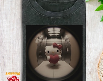 Kitty Cat Comfort Colors T-shirt, schattige valentijnst-shirt voor mannen vrouwen, cartoon T-shirt, schattig T-shirt, filmcadeau