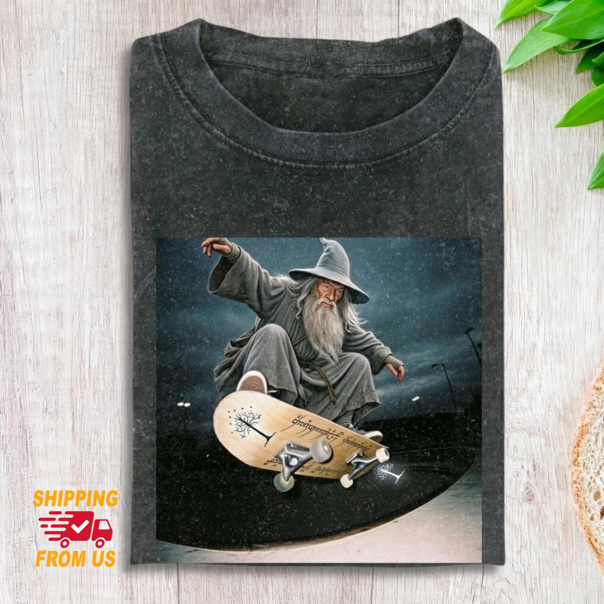 Gandalf Skateboarding Shirt - Etsy Finland