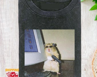 Camiseta divertida de hámster con colores reconfortantes, camiseta meme para hombre y mujer, camiseta de animal adorable, camiseta humorística, regalo para amantes de las mascotas