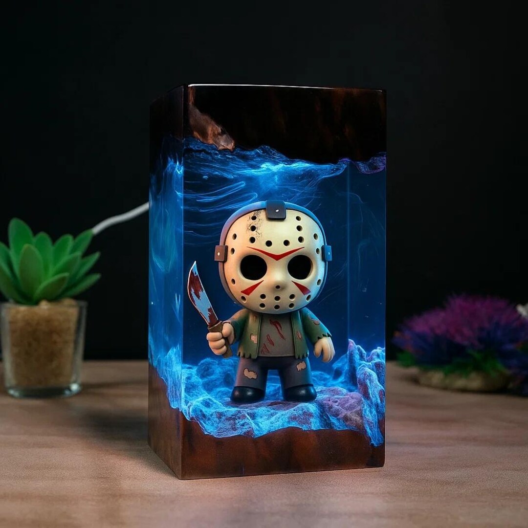 Jason Voorhees Resin Lamp, Horror Character Night Light, Friday the