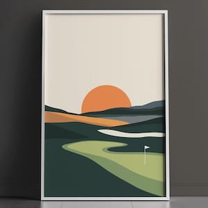 Minimalist Golf Wall Art | Premium Digital Print | Reverie Collection: &#39;Eventide 01&#39; | Contemporary Golf Wall Decor | Golf Lover Gift