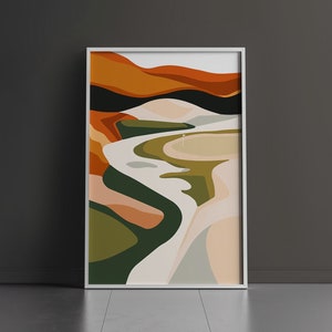 Minimalist Golf Wall Art | Premium Digital Print | Reverie Collection: &#39;Rust 01&#39; | Contemporary Golf Decor | Golf Lover Gift