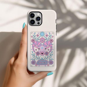 Aries Zodiac iPhone Case Unique Astrology Phone Case for iPhone 11, 12, 13, 14, 15, 16 Pro Max Mini Star Sign Phone Cover for iPhone 14 Pro
