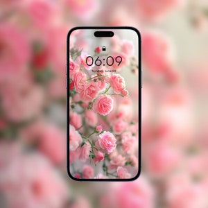 Enchanting Pink Roses Phone Wallpaper - iPhone Wallpaper, Samsung Wallpaper, Pink Wallpaper, Enchanting Floral Phone Lock Screen