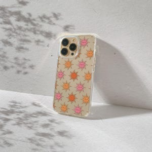Boho Sun iPhone Case: Groovy Pink & Orange Pattern
