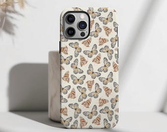 Monarch Butterfly iPhone Case, Aesthetic Vintage Insect Pattern, Boho Cottagecore, iPhone 17 16 15 14 Pro Max Plus, Nature Lover Gift