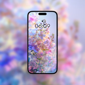 Sfondo per telefono con delicati fiori primaverili / Sfondo per iPhone, Sfondo per Samsung / Sfondo floreale / Schermata di blocco del telefono estetica