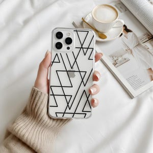 Dreieck Geometrische klare iPhone Hülle für iPhone 17, 16, 15, 14, 13 Pro Max Plus minimalistische abstrakte ästhetische transparente Schutzhülle