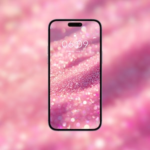 Dreamy Pink Glitter Waves Phone Wallpaper (Digital Download)