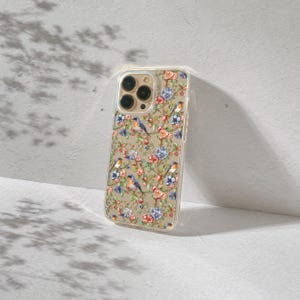 Funda transparente con diseño de pájaro de jardín para iPhone 11, 12, 13, 14, 15 y 16 Pro Max. Un regalo único para ella. Funda estética con diseño de pájaro azul para iPhone 16 Pro Max.
