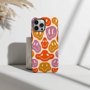Drippy Smile Face iPhone Case: Groovy Trippy Protective Cover