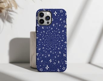 Starry Night iPhone Case – Aesthetic Galaxy Blue Phone Cover, Celestial Stars & Space Design, Protective iPhone Case, Gift for Her