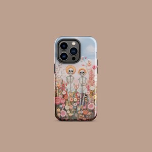 The Lover Skeleton Embroidery Look Phone Case for iPhone 11, 12, 13, 14, 15 | Tough Case | Aesthetic Phone Case