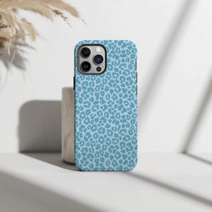 Blue Leopard Print iPhone Case: Tough Protective Dual-Layer Design