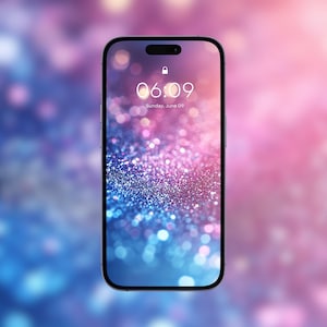 Dreamy Pastel Sparkle Phone Wallpaper - iPhone Wallpaper, Samsung Wallpaper, Glitters Aesthetic Wallpaper, Pink and Blue Phone Lock Screen