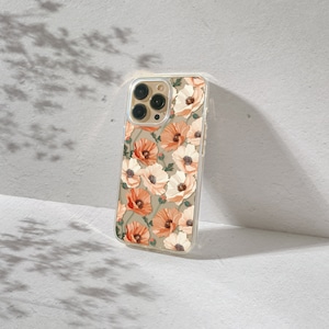 iPhone ケース ポピーフラワー iPhone 16+ ケース 花柄 iPhone 15 Pro ケース 美的 iPhone 14 ケース 保護 iPhone ケース 誕生日プレゼントのアイデア