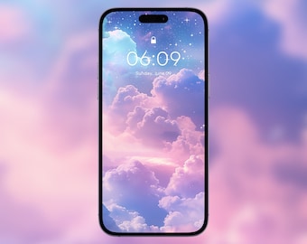 Pastel Cloud Phone Wallpaper – iPhone Wallpaper, Samsung Wallpaper, Dreamy Horizons Wallpaper, Aesthetic Phone Lock Screen, HD Wallpaper