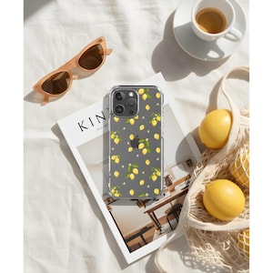 Niedliche Zitrone Blossom iPhone Hülle Niedliche Zitrone Muster Transparent Handyhülle für Frauen Zitrusfrüchte iPhone 17 16 15 14 13 MagSafe iPhone Hülle