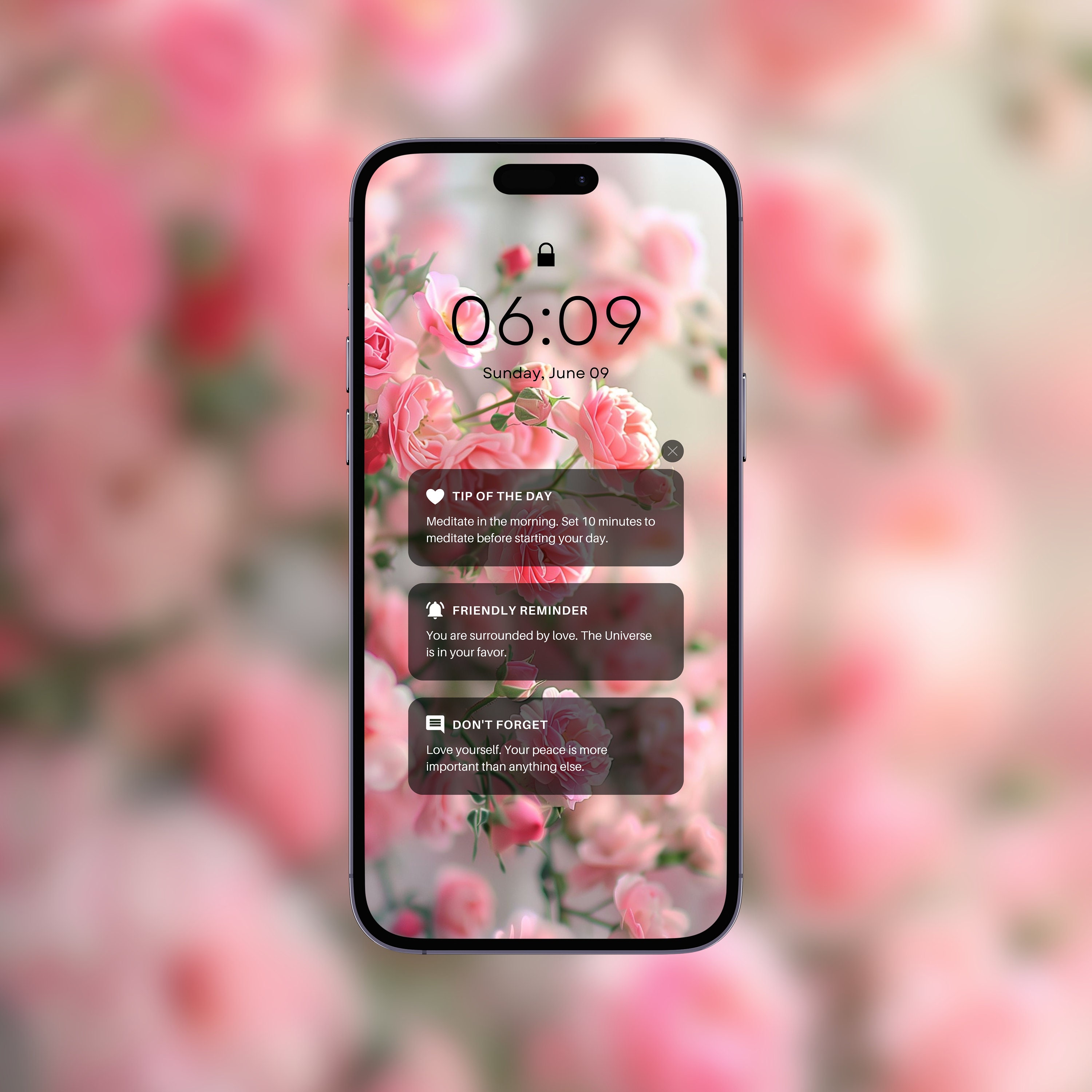 Lock Screen Walpaper Roses Pink Roses Phone Wallpaper: Dreamy Floral Lock Screen (digital Download ...