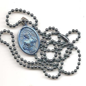 Bad Boys, St. Dismas the Good Thief, Patron Saint medal on Blue Ball Chain image 2