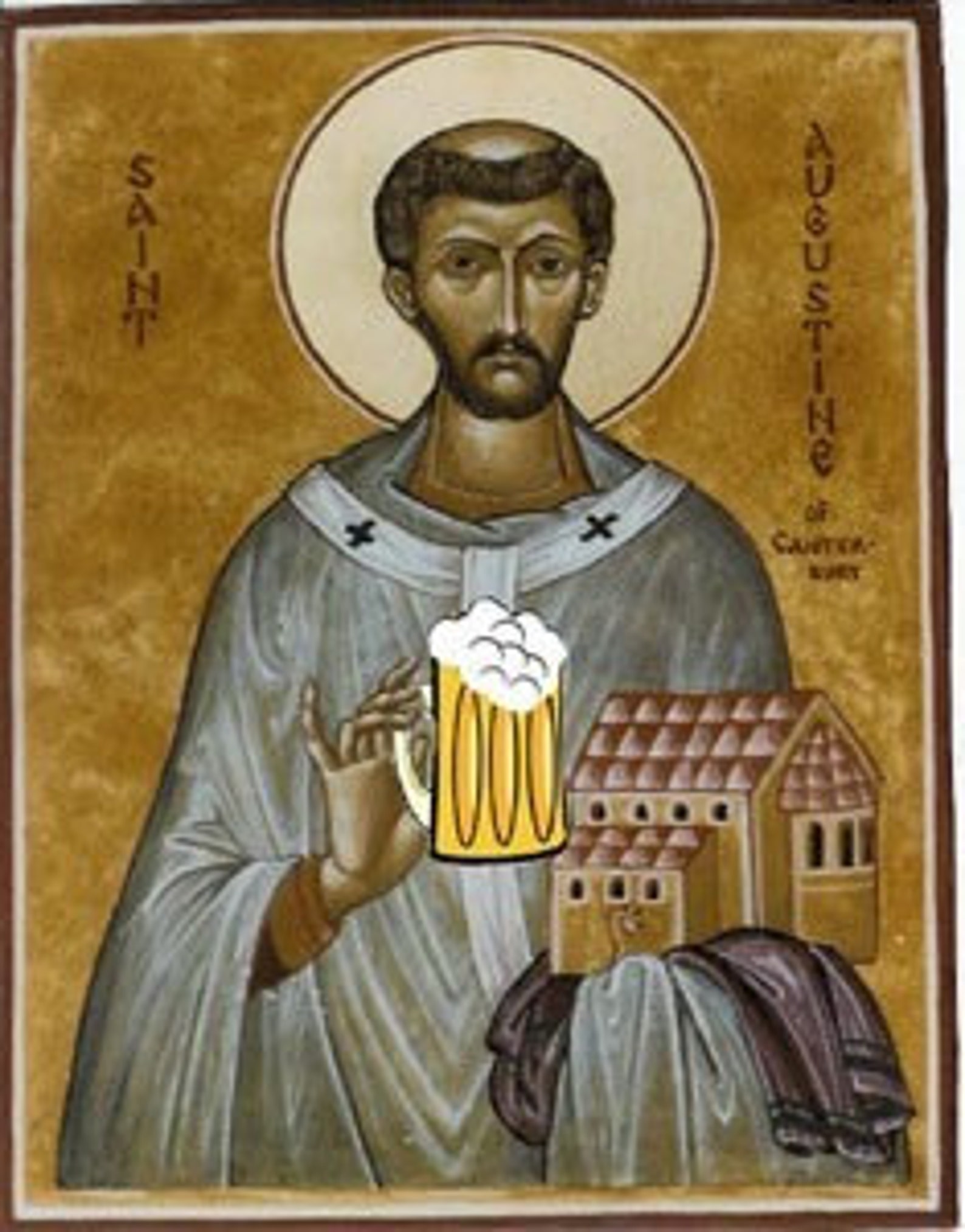 Party Animals and Beer St. Augustine Patron Saint Necklace