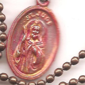 Patron Saint of Hopeless Causes, St Jude Patron Saint Medal on Antique Copper Colored Ball Chain image 1