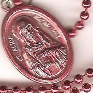 Gluten Free, St. Alice Patron Saint Medal on Red Ball Chain image 1