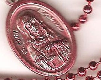 Gluten Free, St. Alice Patron Saint Medal on Red Ball Chain