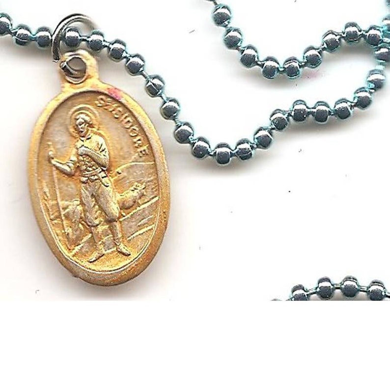 Computer Geeks St Isidore Patron Saint Medal on Bright Blue - Etsy