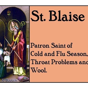 Sore Throats and the Scarves that Cover Them, St. Blaise Patron Saint Medal On Green Ball Chain image 2