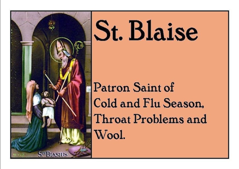 Sore Throats and the Scarves that Cover Them, St. Blaise Patron Saint Medal On Green Ball Chain image 2