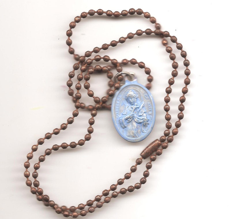 Perfectionists Who Are Not Perfect, St. Teresa of Avila Patron Saint Medal on Antique Copper Colored Ball Chain image 3