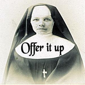 Offer It UP Nun Advice Glass Pendant on Black Ball Chain afbeelding 1