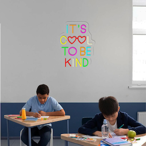 It's Cool to Be Kind Neon Sign, Back to School Neon, Classroom Neon ...