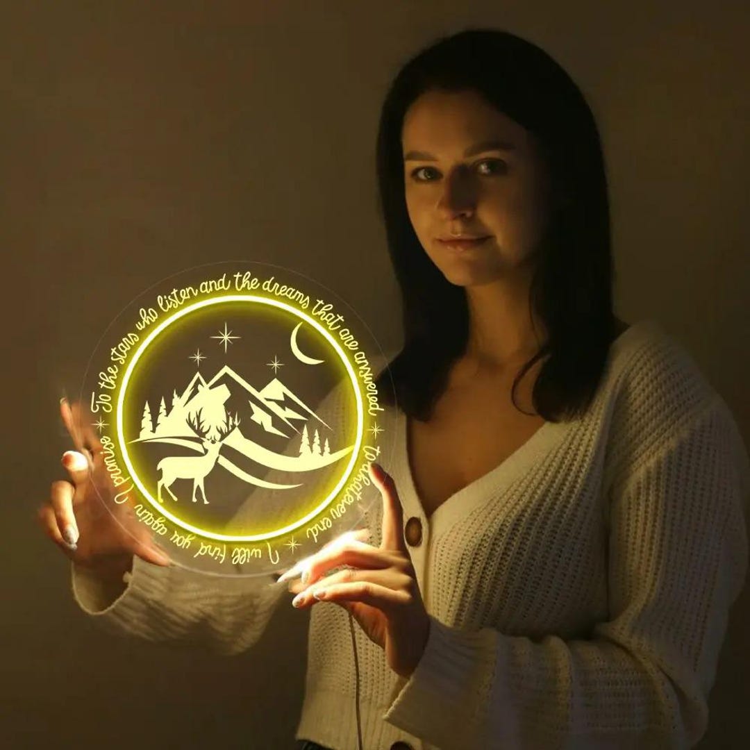 Velaris Neon Sign: Starlight Book Lover Gift, Acotar Inspired LED Night ...