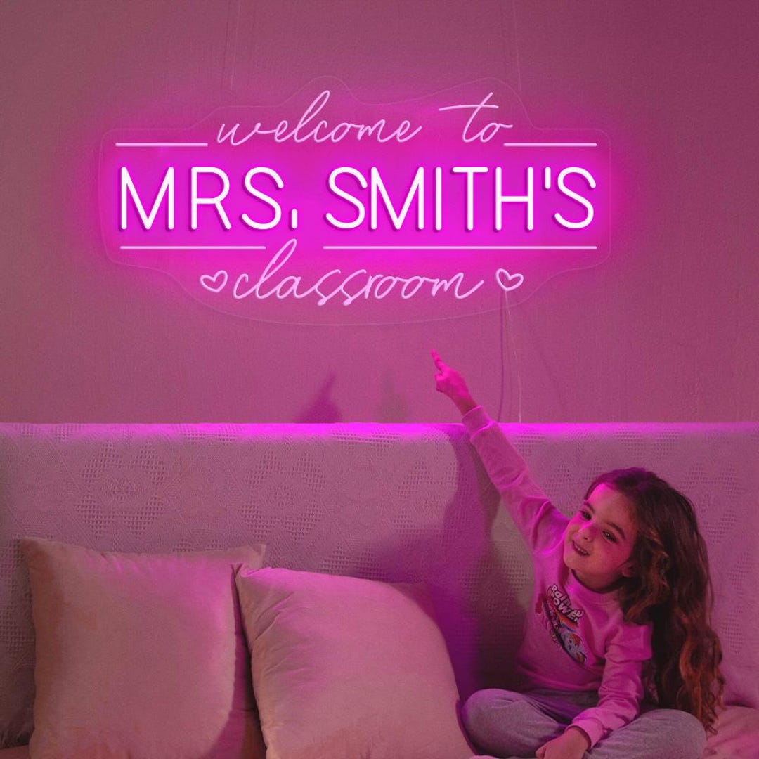 Custom Teacher Name Neon Sign, Personalized Teacher Name Neon Sign ...
