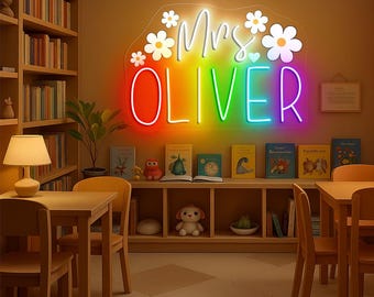 Teacher Gifts Personalized, Custom Teacher Neon, Teacher Appreciation Gift, Teacher Neon Sign, Teacher Name Neon Decor, Gift For Teacher