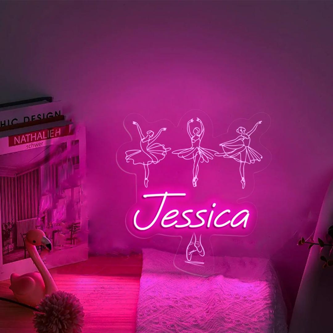 Personalized Name Ballet Neon Sign Gifts, Custom Ballerina Neon ...