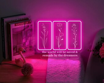 Throne of Glass Flower Neon Sign: Aelin Quote, The Thirteen