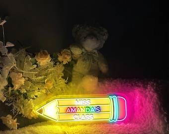 Bleistift Neon Schild, Neon wie, Bleistift Neon Schild, Kanten beleuchtet Neon, Lehrer Neonlicht, Bleistift Dekorationen, Lehrer Leuchtreklame Dekor Geschenke