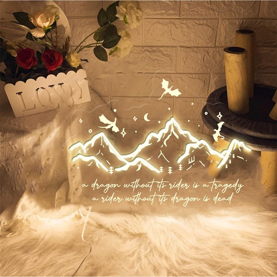 Fourth Wing Neon, Basgiath War College Neon, Violet Sorrengail, Bookish Neon, Xaden Riorson, Gifts For Readers, Fantasy Book Dragon Gifts.