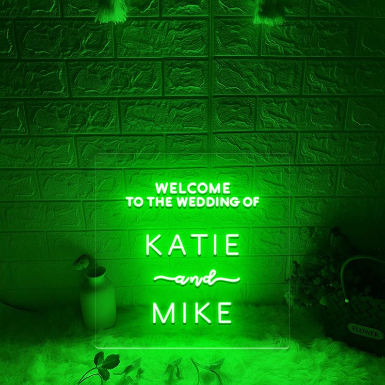 Reception Neom Sign Wedding Welcome Neon Sign, Personalized Minimalist Decor for Wedding ...