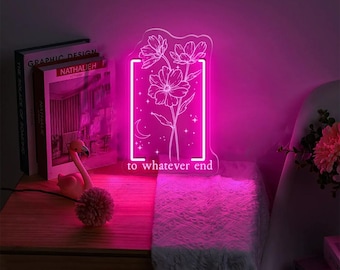 Throne Of Glass Flower Aelin Quote Neon Sign, The Thirteen Neon, Throne Of Glass Neon, Gift for her To Whatever End Throne Of Glass Neon