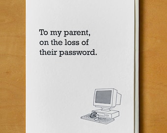 Loss of Password - Letterpress Card